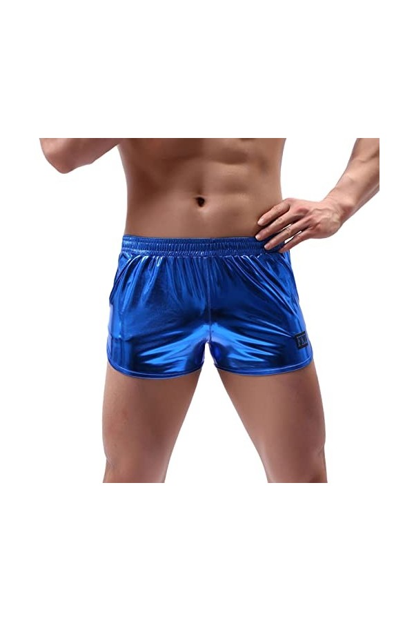 Mymyguoe Boxer ouvert pour homme en cuir verni avec fermeture éclair aspect cuir Jockstrap Tanga GOGO Underwear Clubwear, b b