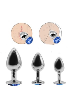 KSHSAA Ġôdể S?Xt?Y Dịldø Ġøđëmịché 3 Jouets En Diamant Bleu, 3 Tailles, Adaptés Aux Jeux Des Débutants Ḁṉḁl Plṳg Ḁṉḁle Femme 