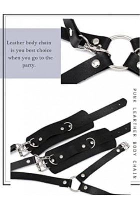 rgfhtyrgyh Body en Cuir Noir Goth B`D`S-M Boňdàgé