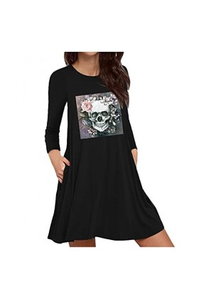 liaddkv Costume dHalloween pour femme - Costume dHalloween - Pour adulte - Costume dHalloween - Robe sexy à manches longue