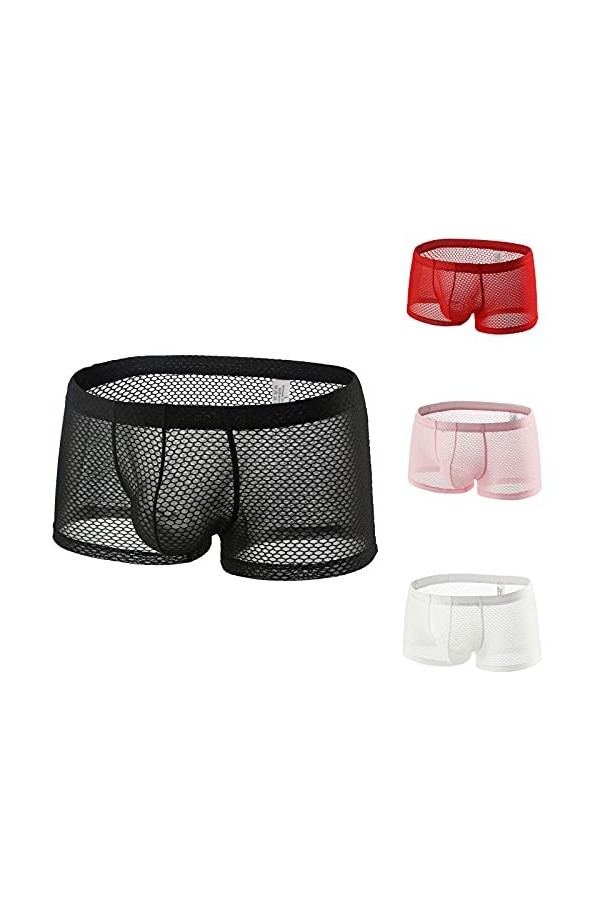 hehiy Strings en Maille pour Homme - sous-vêtements Respirants - sous-vêtements Sexy Transparents sous-vêtements Érotiques Cu