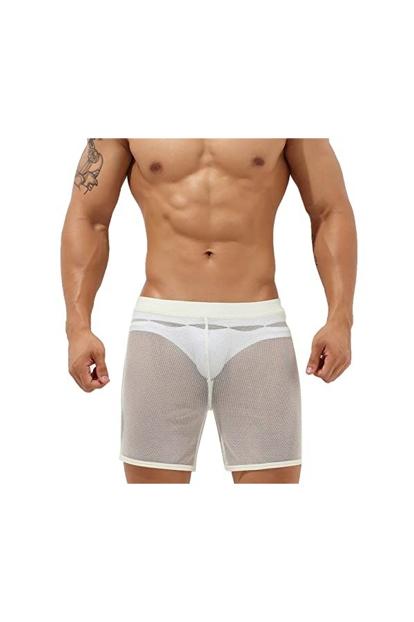 hehiy Strings en Maille pour Homme - sous-vêtements Respirants - sous-vêtements Sexy Transparents sous-vêtements Érotiques Cu