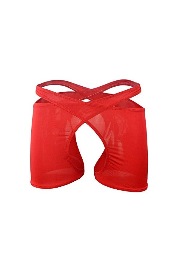 String Homme Sexy Hot Ouverte Tanga Dentelle Sissy Lingerie Erotique Panties Briefs Underwear Transparents Slips Taille Basse