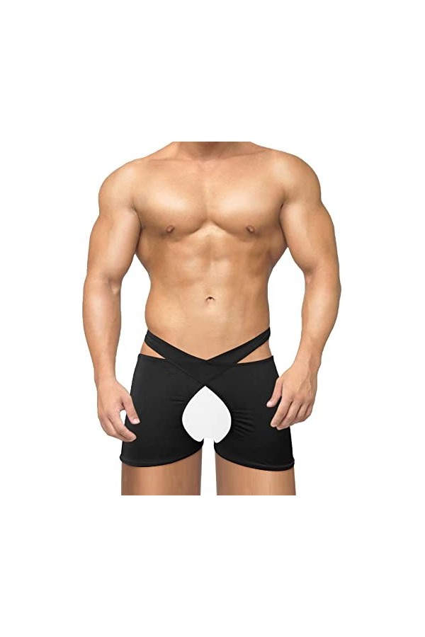 hehiy Boxer Sexy pour Homme, Shorts Transparent Boxer Culotte en Maille Slip Erotique Tanga Culotte Thongs Lingerie sous-Vête
