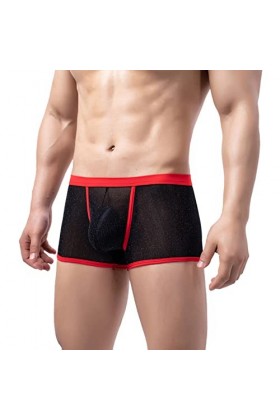 hehiy Boxer Sexy pour Homme, Shorts Transparent Boxer Culotte en Maille Slip Erotique Tanga Culotte Thongs Lingerie sous-Vête