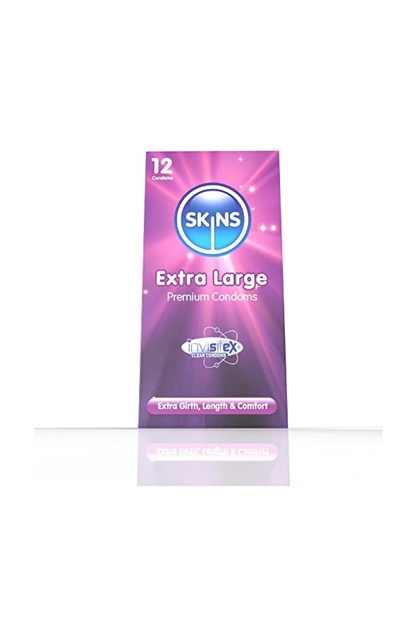 Skins Sexual Health Préservatifs Extra Large, Clear-12 Count Lot de 1 