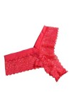 GRRKDFQ Sexy Lingerie Érotique String en Dentelle Ajouré, Rose Rouge, Taille Unique