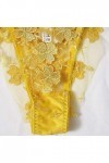 ZHIYU Soutien-gorge en dentelle Sexy Palette Broderie G-string Vêtements Bustier Fleurs Filet Tenue Femme Sexy, jaune, S