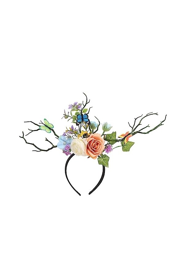 Bandeau Punk avec pour Filles Accessoires Photo pour Fêtes À Thème danniversaire Bandeau en Bois Corne Noire Cerceau pour Ch