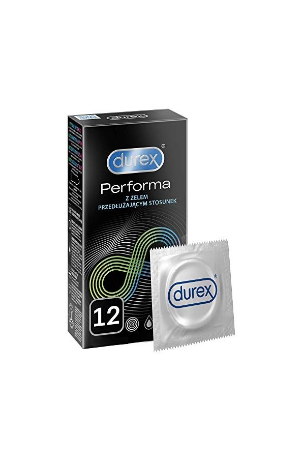 Durex Performa Extended Pleasure - Préservatifs Retardants - 12 Préservatifs Performa