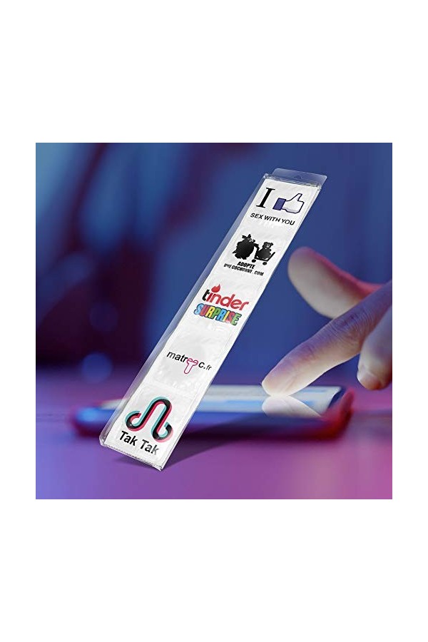 Préservatif Humoristique - Pack de 5 - Idée de Cadeau Drôle - Imprimé en France - En Latex Fin et Résistant - RESEAUX SOCIAUX