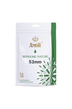 Préservatifs AMOR NATURE Premium positionnement parfait et taille adaptée à chacun - Ø&nbsp;53&nbsp;mm Transparent Lot de 50