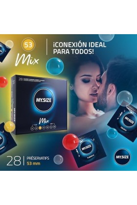 My.Size Mix préservatifs taille 3, 53 mm, grand pack, contenu 28 pièces