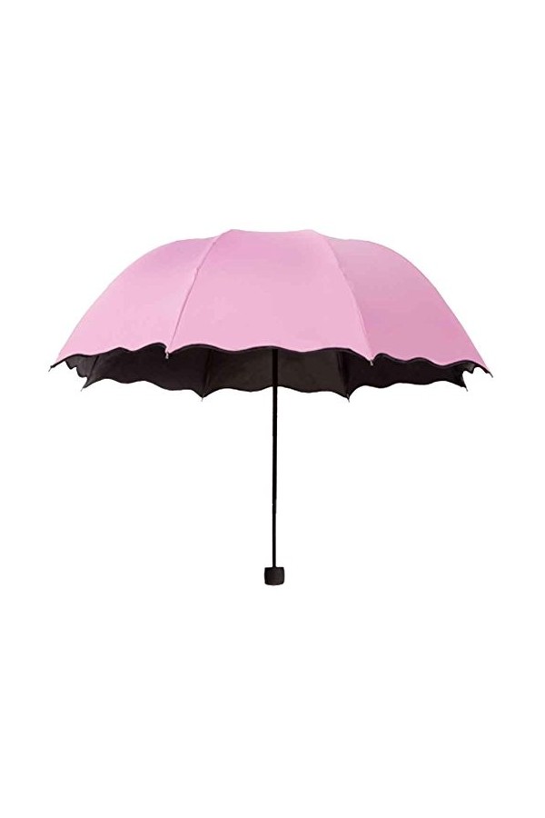 Lagiwa Parapluie pliant Magique apparition motifs fleurs sous la pluie - Couleur au choix avec 1 cadeau bonus Rose clair 