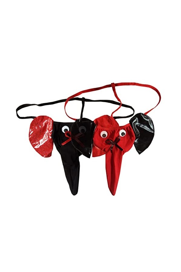 Anzhee Hommes Sexy String Éléphant Thong pour Hommes Sous-vêtements Pouch Slips Drôle G-string Mankini Sous-vêtements, Oreill