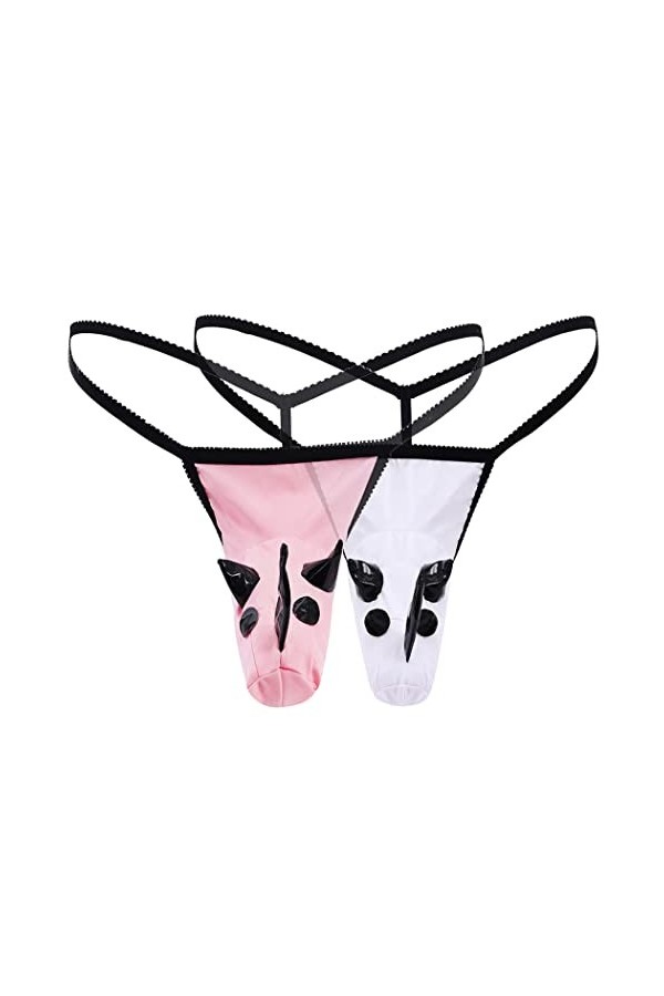 Anzhee Hommes Sexy String Éléphant Thong pour Hommes Sous-vêtements Pouch Slips Drôle G-string Mankini Sous-vêtements, Oreill
