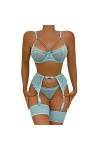 Zannycn Ensemble de lingerie sexy en dentelle pour femme - Ensemble de sous-vêtements - Ensemble de lingerie érotique - Souti
