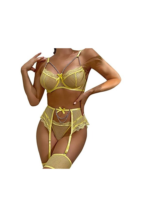 Zannycn Ensemble de lingerie sexy pour femme - Ensemble de lingerie sexy pour femme - Ensemble de lingerie érotique - Soutien