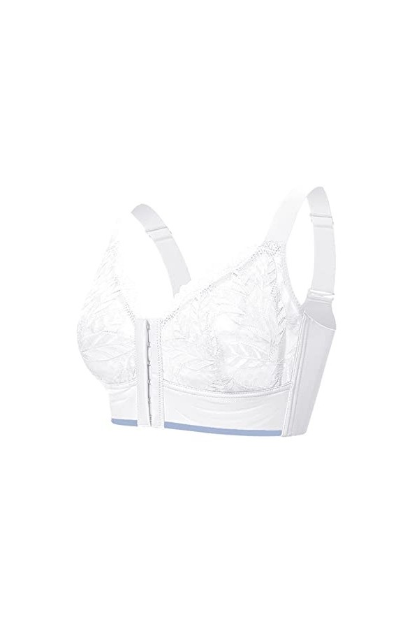 Menstruelle Sexy Femmes Pleine Coupe Mince sous-vêtements Grande Taille Bouton Avant sans Fil Sport Dentelle Soutien-Gorge Po