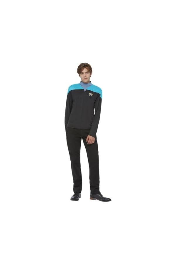 Smiffys Uniforme scientifique Star Trek Voyager sous licence officielle, Homme, 52669L, noir/bleu, L-Size 42"-44"