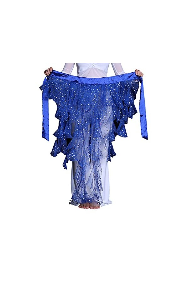 Foulard triangulaire en mousseline de soie pour femme avec franges à volants longs