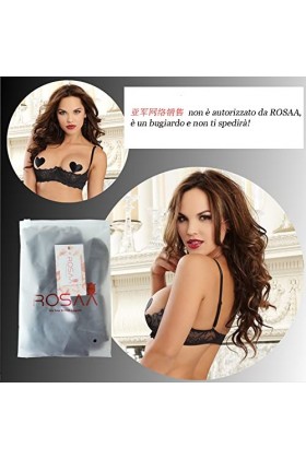 ROSAA Lingerie intime, lingerie sexy demi-tasse de nuit, soutien-gorge push-up couvre-téton, porte-jarretelles et sous-jacent