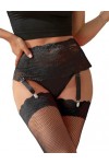 ohmydear Porte-jarretelles Sexy Dentelle avec 4 Clips Métalliques Guepière Grande Taille Porte Jartelle Taille Haute Jarretel