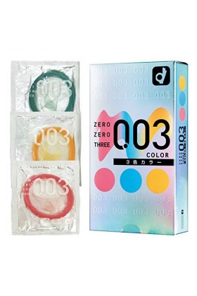 Okamoto 003 0.03mm latex 3 Color Assortment condom Japan Import 12 pcs