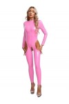 Yeahdor Body en Cuir Verni Femme Bodystocking String Babydoll Entrejambe Ouvert Combinaison Latex Lingerie de Nuit Catsuit Ér