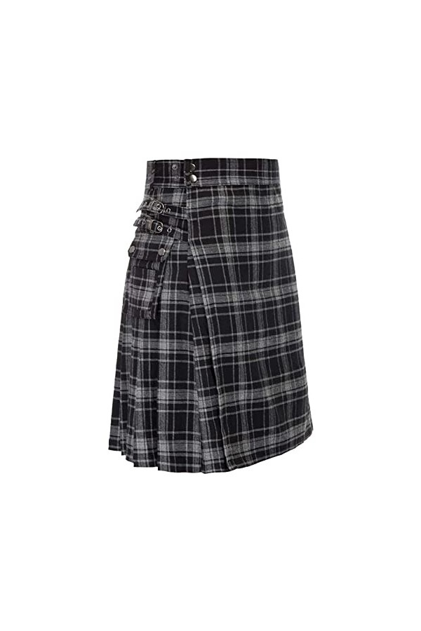 Kilt écossais classique pour homme - Jupe à carreaux avec poches - Jupe courte écossaise à carreaux - Avec poches contrastées