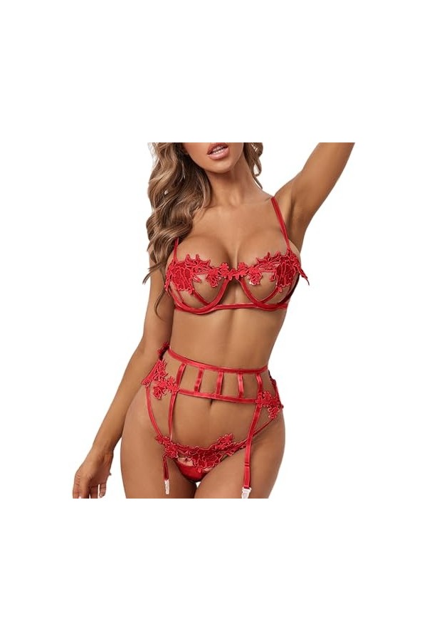 Lingerie Sexy Femme Érotique Hot, Ensemble Lingerie Sexy pour Femmes Nuisettes et Deshabillés Chemises en Dentelle Vêtements 