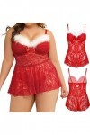 RYTEJFES Sous-vêtements sexy pour femme, sexy érotique sexe extrême tenue lingerie grande taille rouge Dessuesexy Ensemble Vê