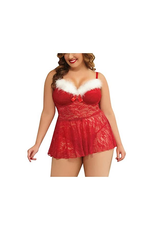 RYTEJFES Sous-vêtements sexy pour femme, sexy érotique sexe extrême tenue lingerie grande taille rouge Dessuesexy Ensemble Vê