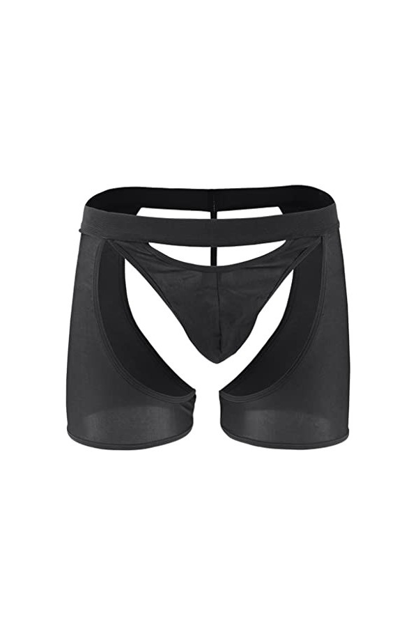 SNOMYRS Lingerie pour homme avec porte-jarretelles et poche bombée - Taille moyenne - Boxer sexy - String - Sous-vêtements - 