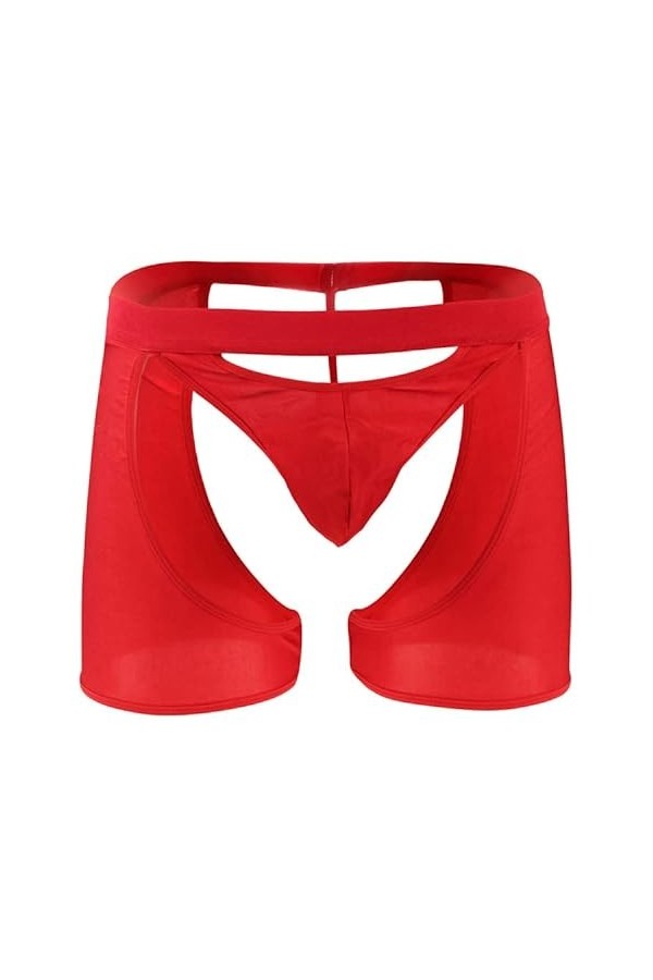 SNOMYRS Lingerie pour homme avec porte-jarretelles et poche bombée - Taille moyenne - Boxer sexy - String - Sous-vêtements - 