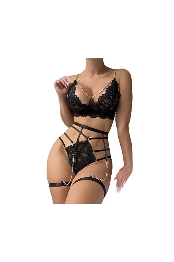 Lingerie Sexy Femme, Femmes Noir Dentelle Sexy Ouvert Entrejambe Bas Crotchles RéSille Lingerie Lingerie Pure Lingerie éRotiq