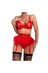 Ensemble Lingerie Sexy Femme Érotique, Femmes Noir Dentelle Sexy Ouvert Entrejambe Bas Crotchles RéSille Lingerie Lingerie Pu