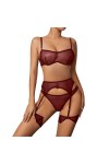 DUHGBNE Ensemble de lingerie pour femme en maille transparente sexy soutien-gorge et culotte 2 pièces robe dentelle sexy, ver