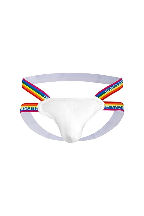 Moorun String taille basse pour homme - Doux et extensible - Dos en T - Soutien athlétique, Noir , XXL