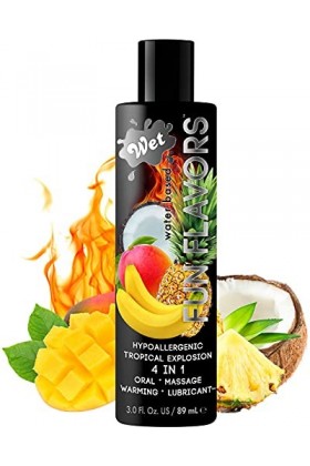 WET Lubrifiant Fun Flavors Tropicale Explosion de Fruits 4.1 Oz 121.25 ml