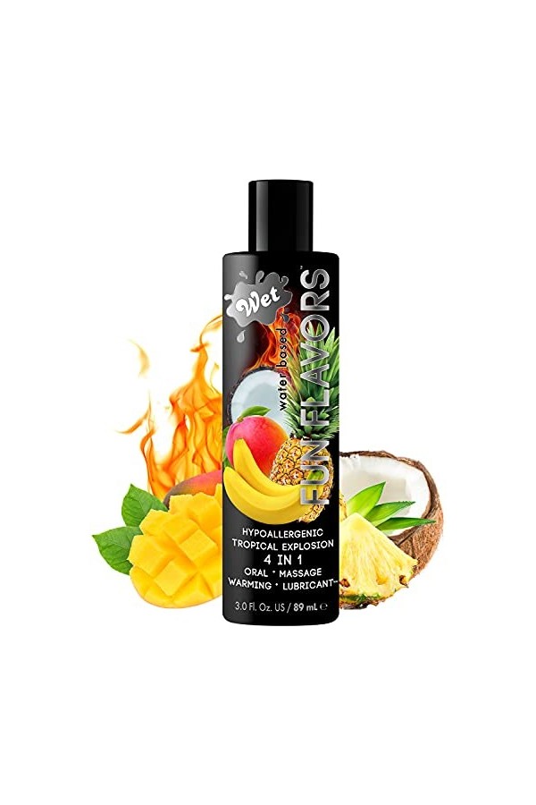 WET Lubrifiant Fun Flavors Tropicale Explosion de Fruits 4.1 Oz 121.25 ml