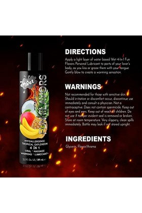 WET Lubrifiant Fun Flavors Tropicale Explosion de Fruits 4.1 Oz 121.25 ml