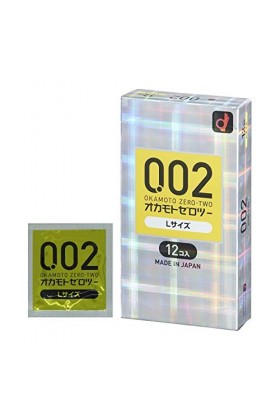Okamoto 0.02 EX Polyurethane Condom 12pc | Large Size Japan Import 