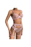 Ensemble Lingerie Feminine Sexy, Ensemble de Lingerie pour Femme Résille Lingerie Sexy Vêtements de Nuit Bodystockings Robe T