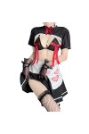 Costume de soubrette sexy pour cosplay exotique romantique français tentation taquin japonais pyjama sous-vêtements, noir 3, 