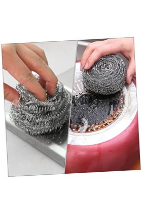 NIYANGLE 12 Pièces Paille De Fer Laine dacier Inoxydable Nettoyant Inoxydable Éponges en Acier Inoxydable à Récurer en Métal