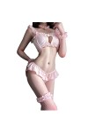 Lingerie sexy pour femme - Anime japonais - Motif chat mignon - Noir