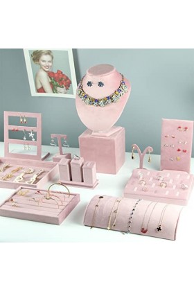 rongweiwang Bijoux présentoir velours collier Bracelet tour de cou support boucle doreille stockage organisateur mise en pag