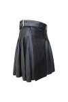 Jupe en cuir pour homme en cuir synthétique - Kilt écossais - Style écossais - Longueur moyenne - Jupe festival kilt - En cui