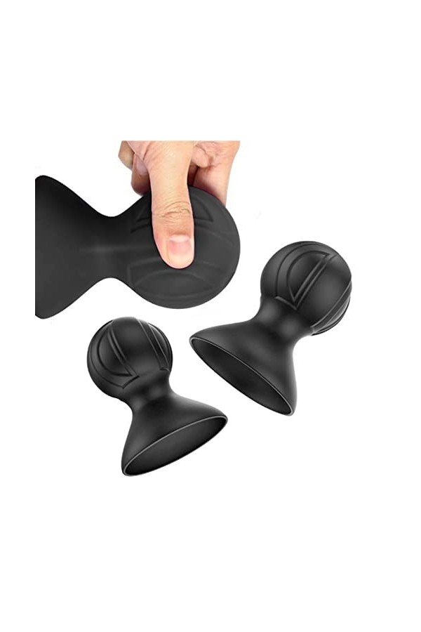 XaiPliung Kit de bagues pour Hommes Ensemble de 2 bagues en Silicone Souple Cóckring - Black